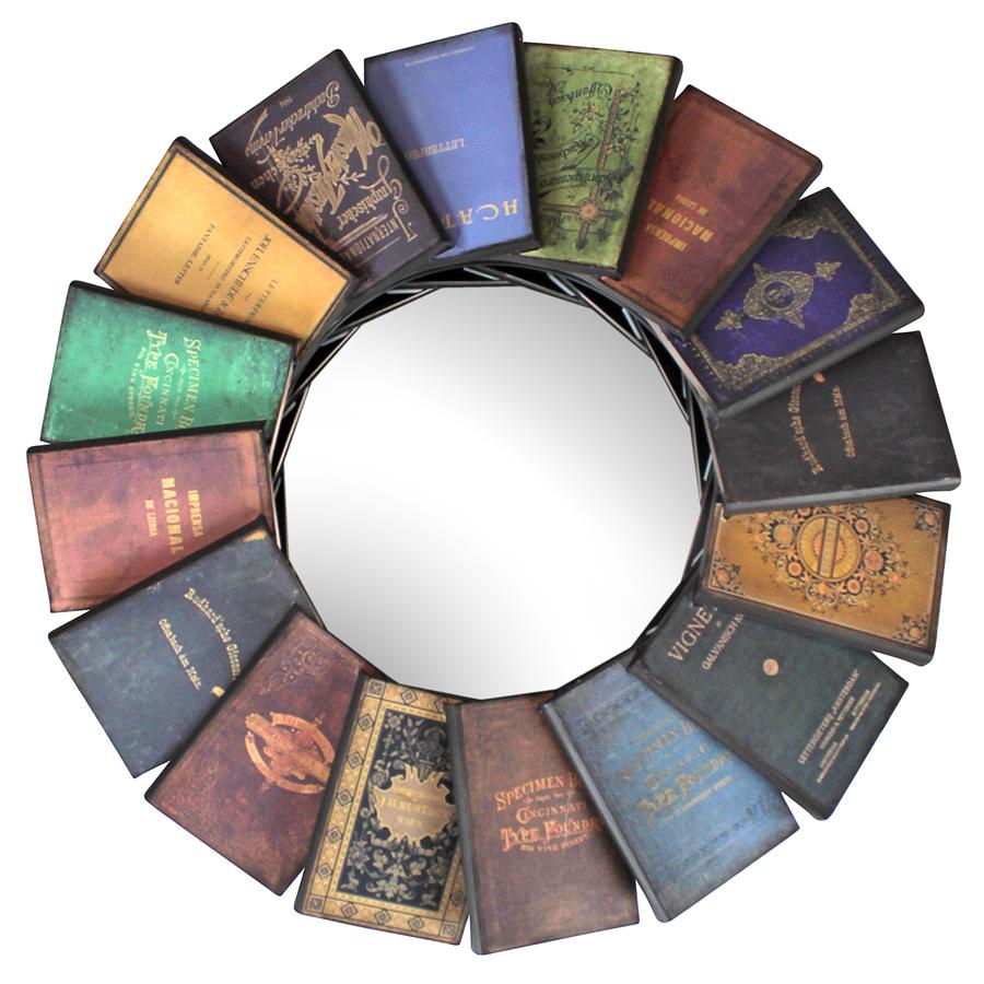 Lord Byron's Compendium of Books Metal Wall Mirror