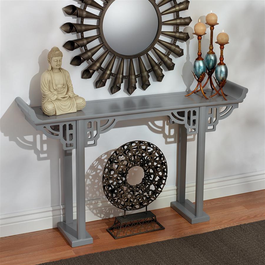 Forbidden City Asian Console Table: Gray