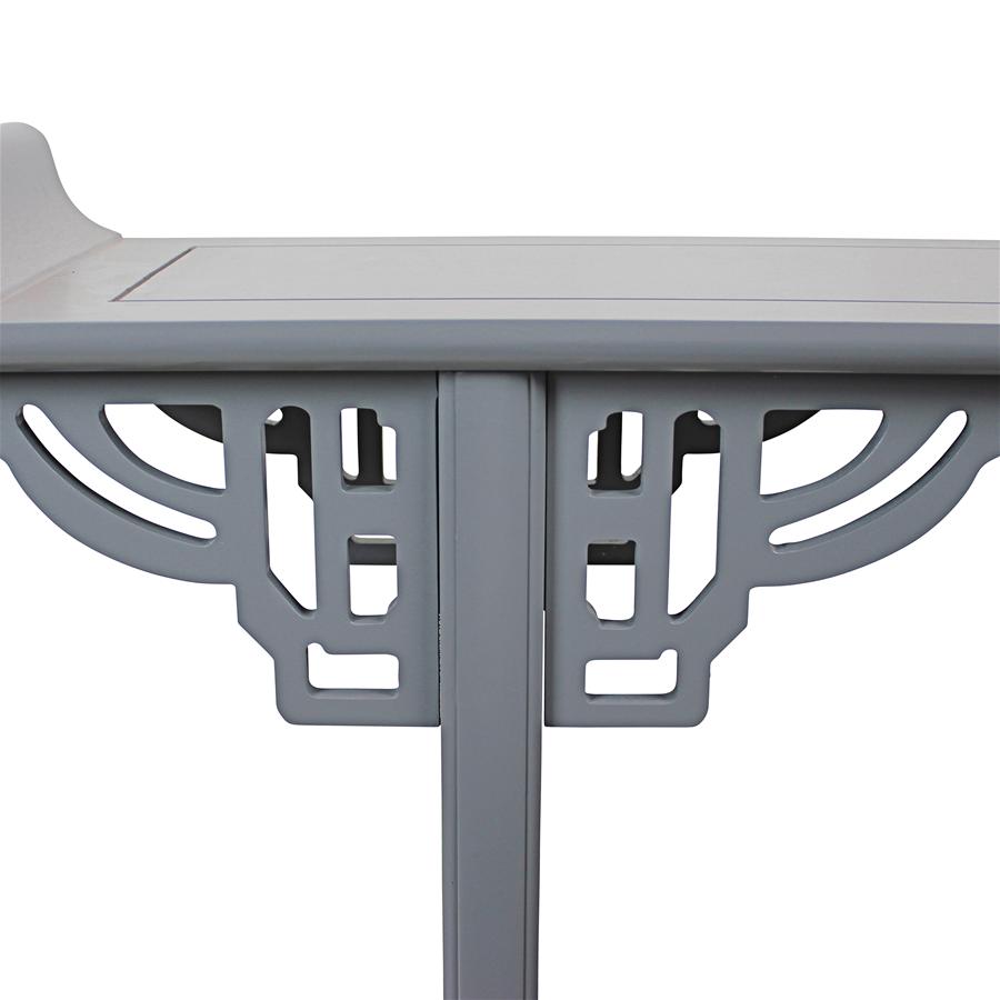 Forbidden City Asian Console Table: Gray