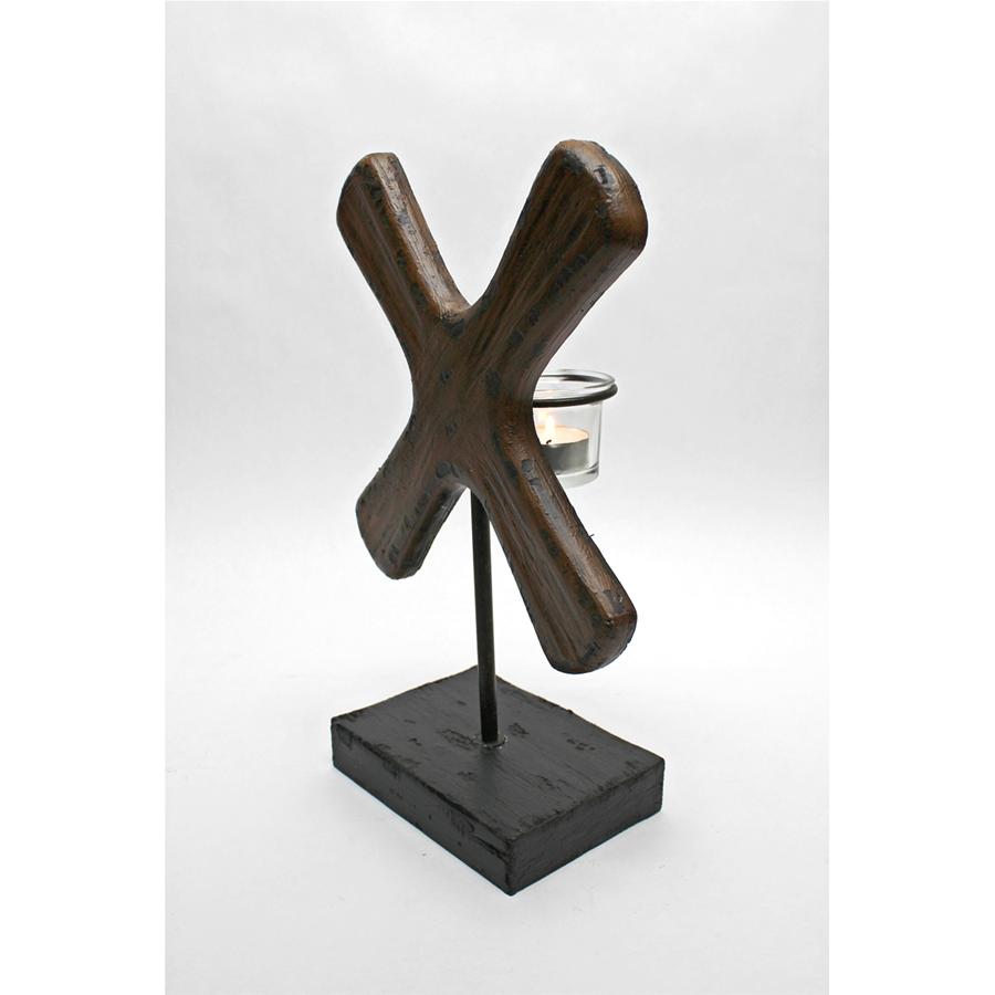 X Form; Candleholder Sculpture: Medium
