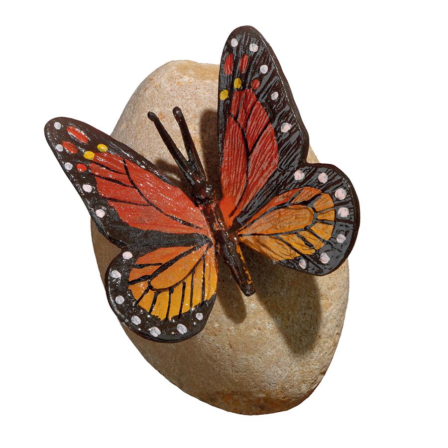 Viceroy Monarch Butterfly on Rock Statue