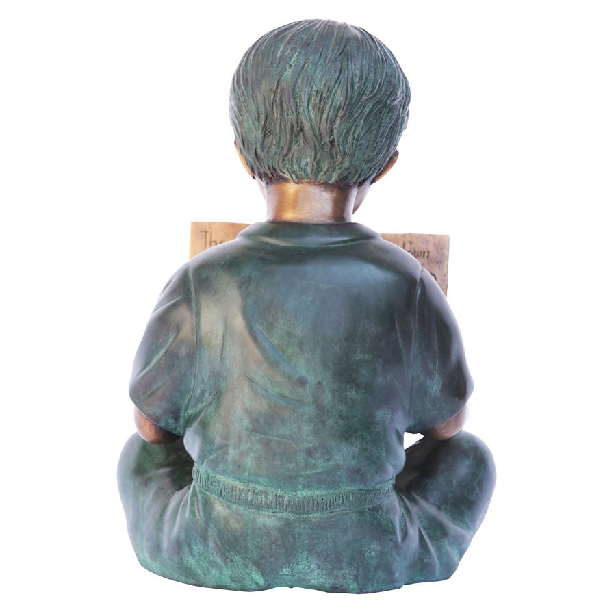 Story Book Boy Bronze Garden Statue