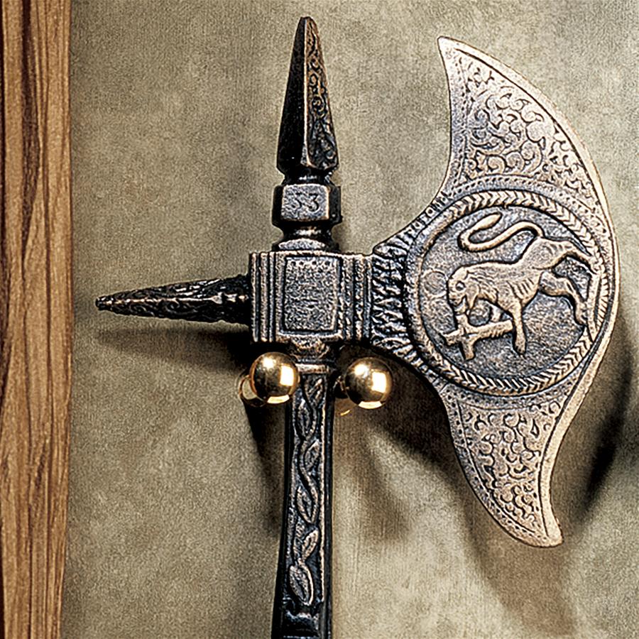 Decorative Brass Axe/Sword Hanger Set