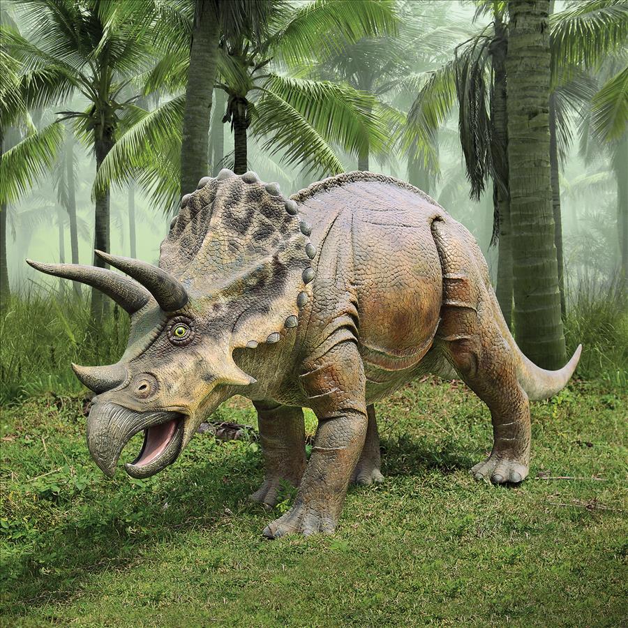 Jurassic-Sized Triceratops Dinosaur Statue
