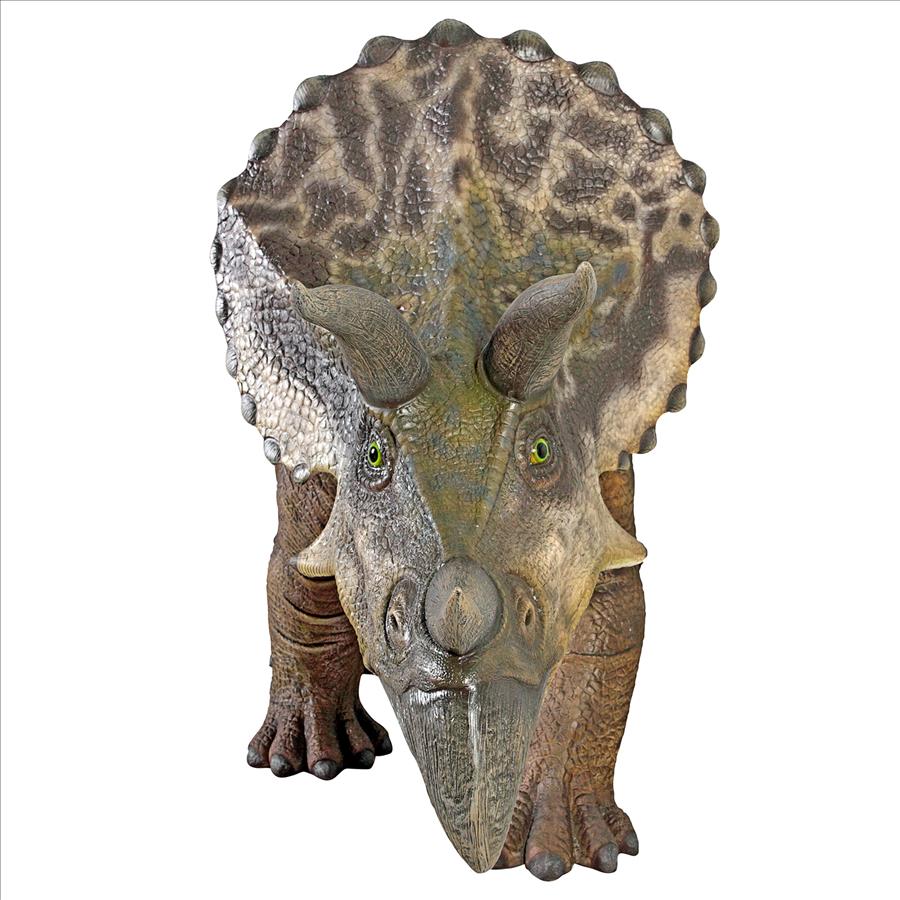 Jurassic-Sized Triceratops Dinosaur Statue