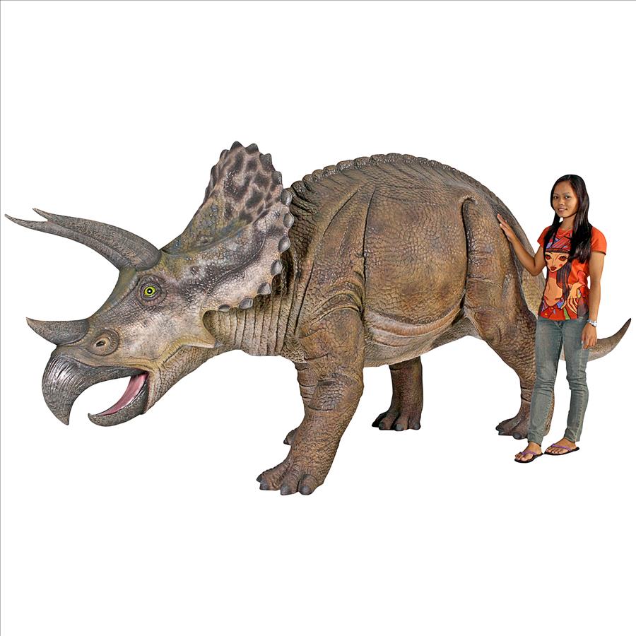 Jurassic-Sized Triceratops Dinosaur Statue