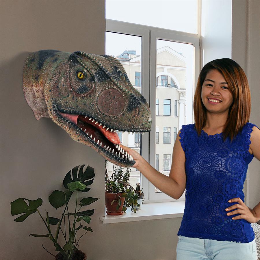 Giant Allosaurus Dinosaur Wall Trophy: Mouth Open