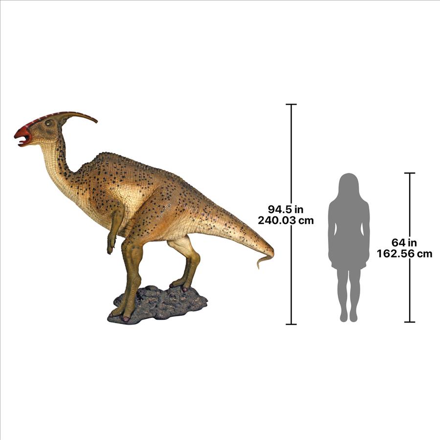 Jurassic-Sized Parasaurolophus Dinosaur Statue