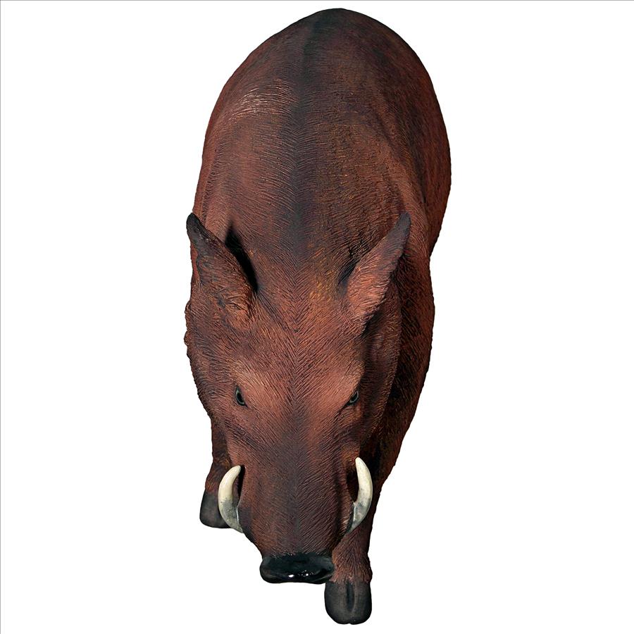 Life-Size Razorback Wild Boar Garden Statue