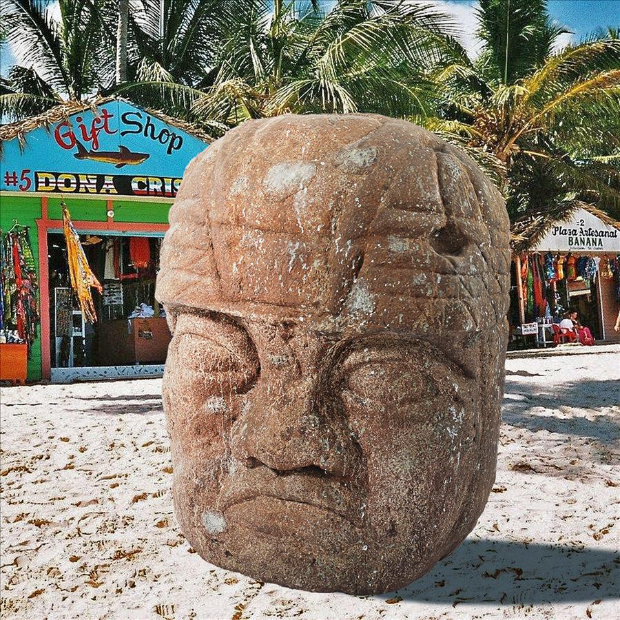 Grand Megalithic Olmec Head Statue