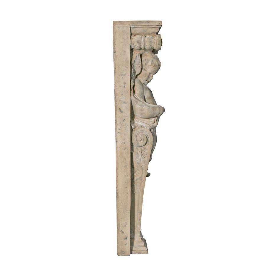 Fontainebleau Winged Cherub Architectural Pilaster: Right