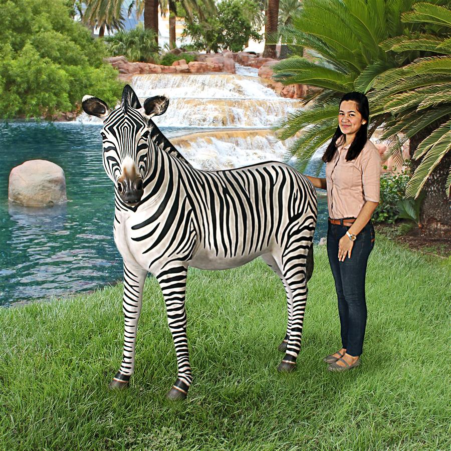 Grand-Scale African Zebra Statue