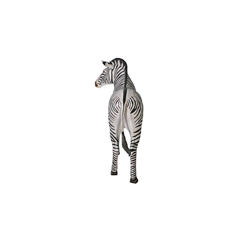 Grand-Scale African Zebra Statue