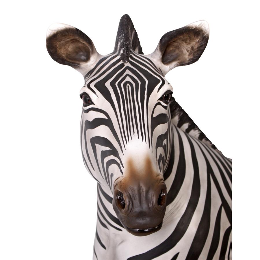 Grand-Scale African Zebra Statue