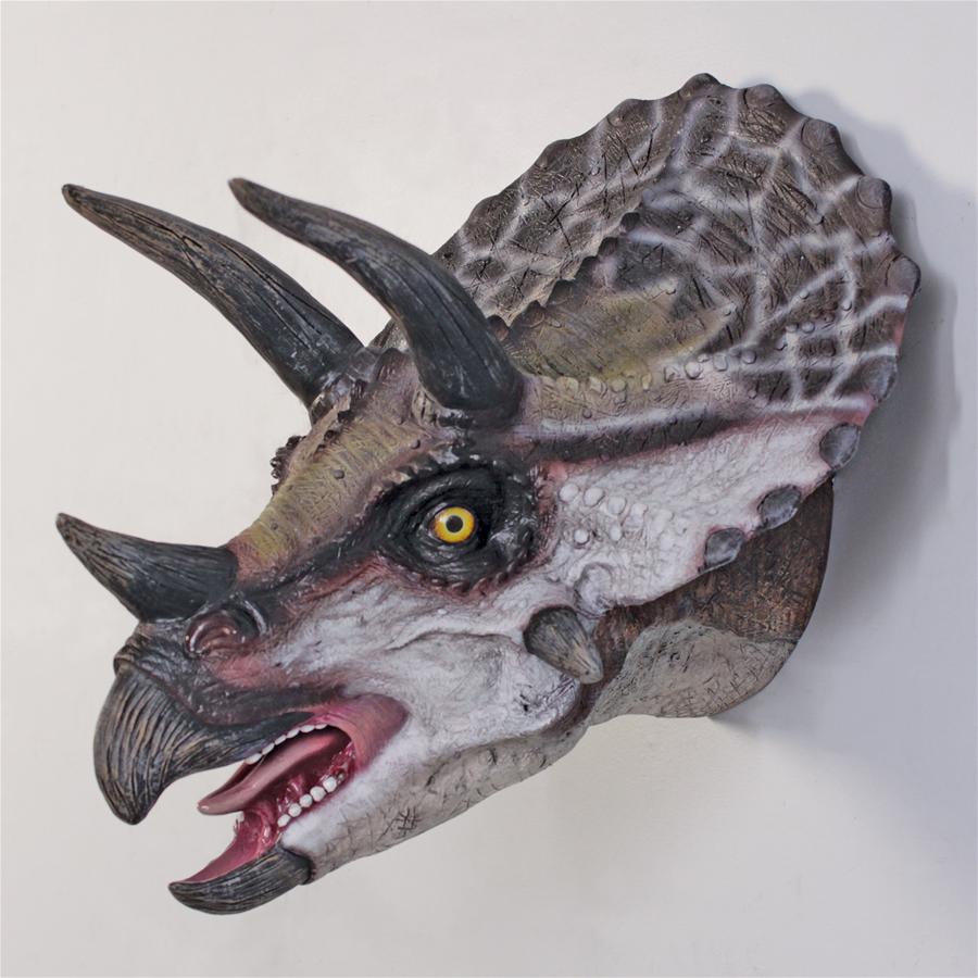 Scaled Triceratops Dinosaur Wall Trophy