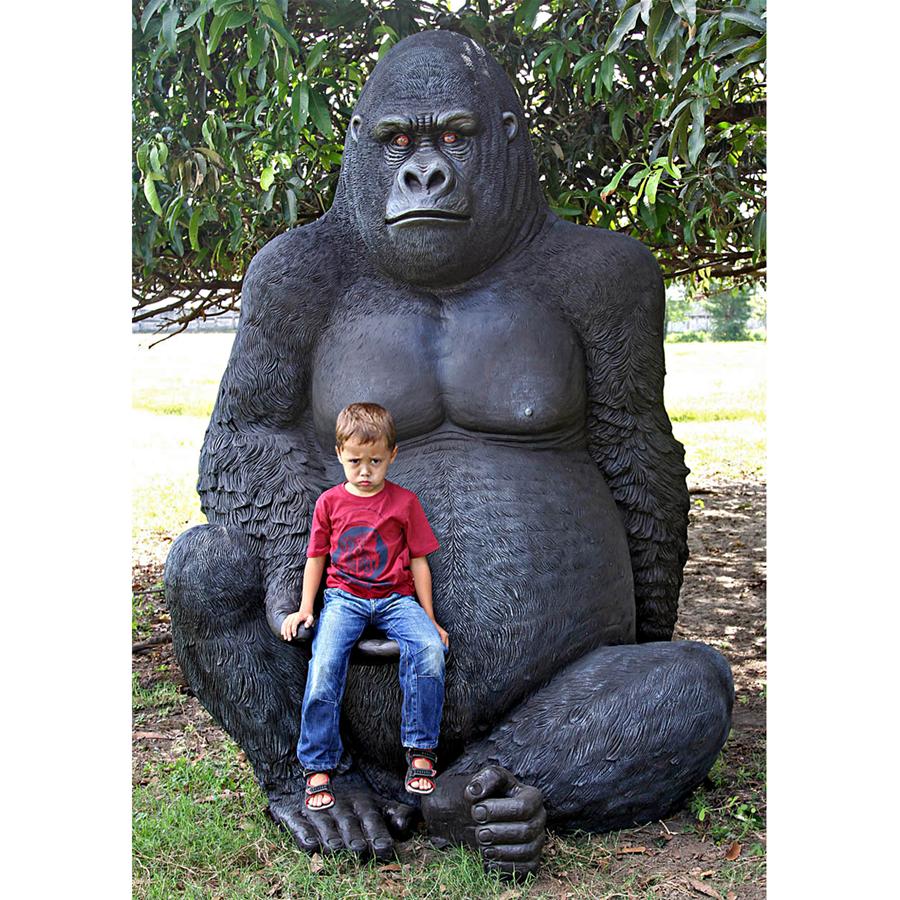 Giant Male Silverback Gorilla Photo Op Statue