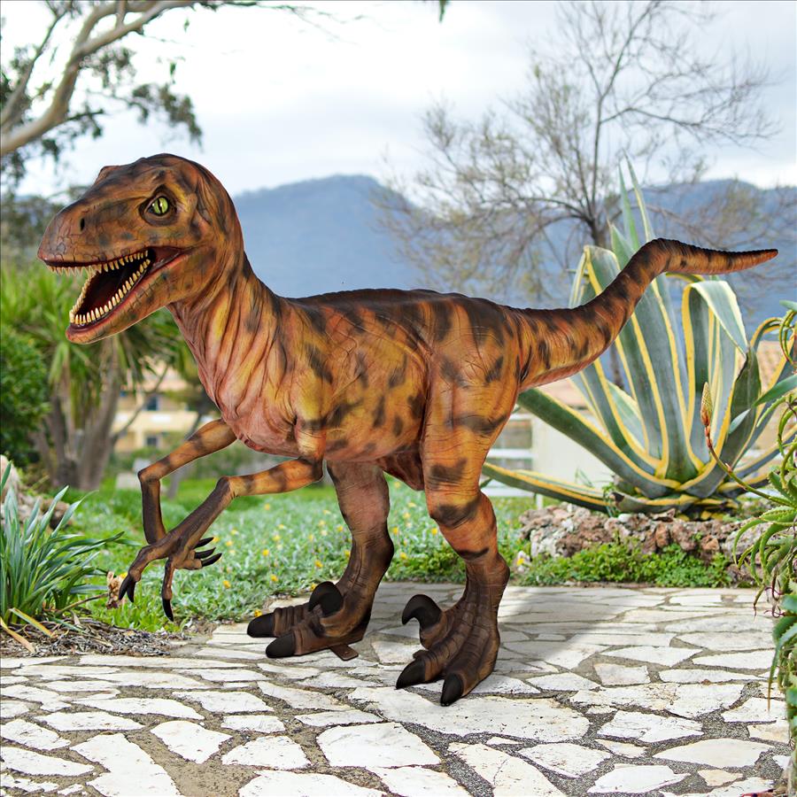 Jurassic-Sized Deinonychus Dinosaur Statue