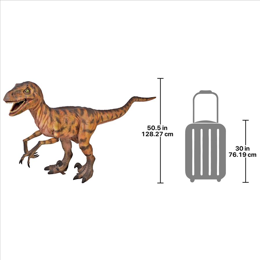 Jurassic-Sized Deinonychus Dinosaur Statue