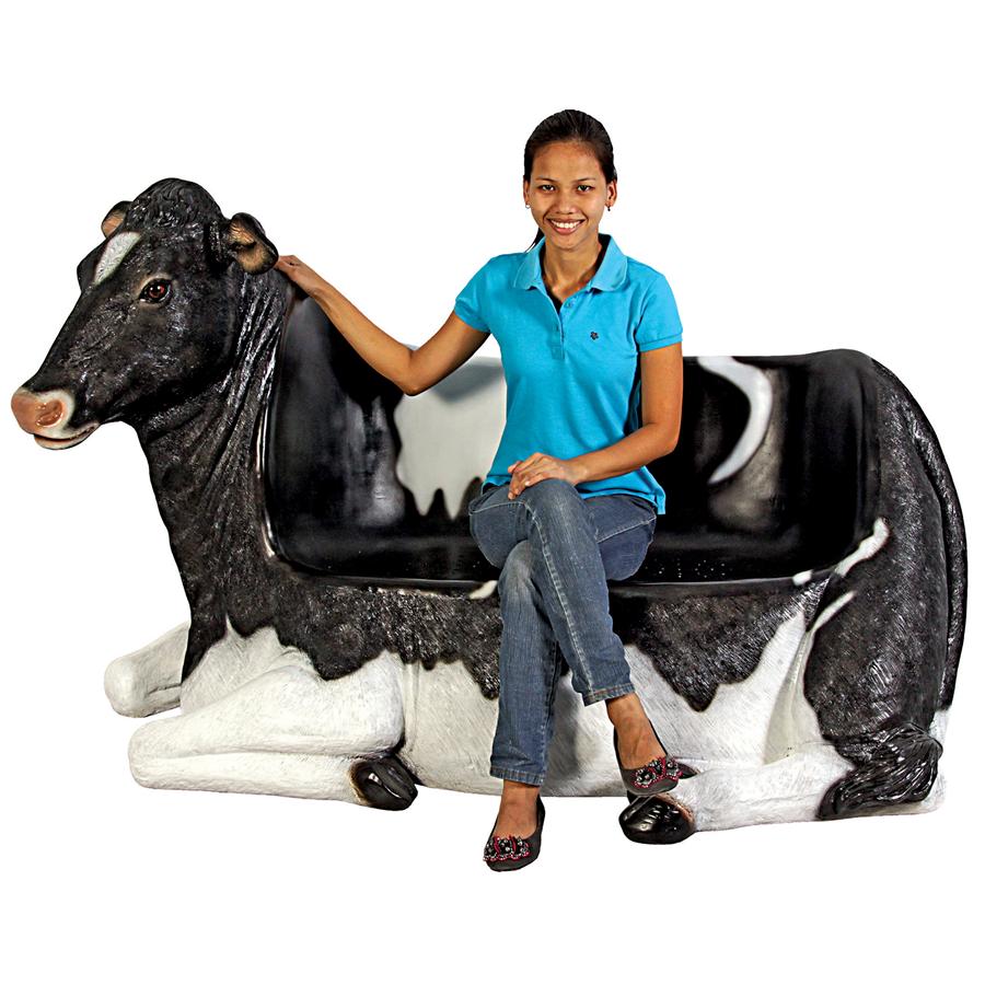 Cowch Holstein Cow Photo Op Sculptural Bench