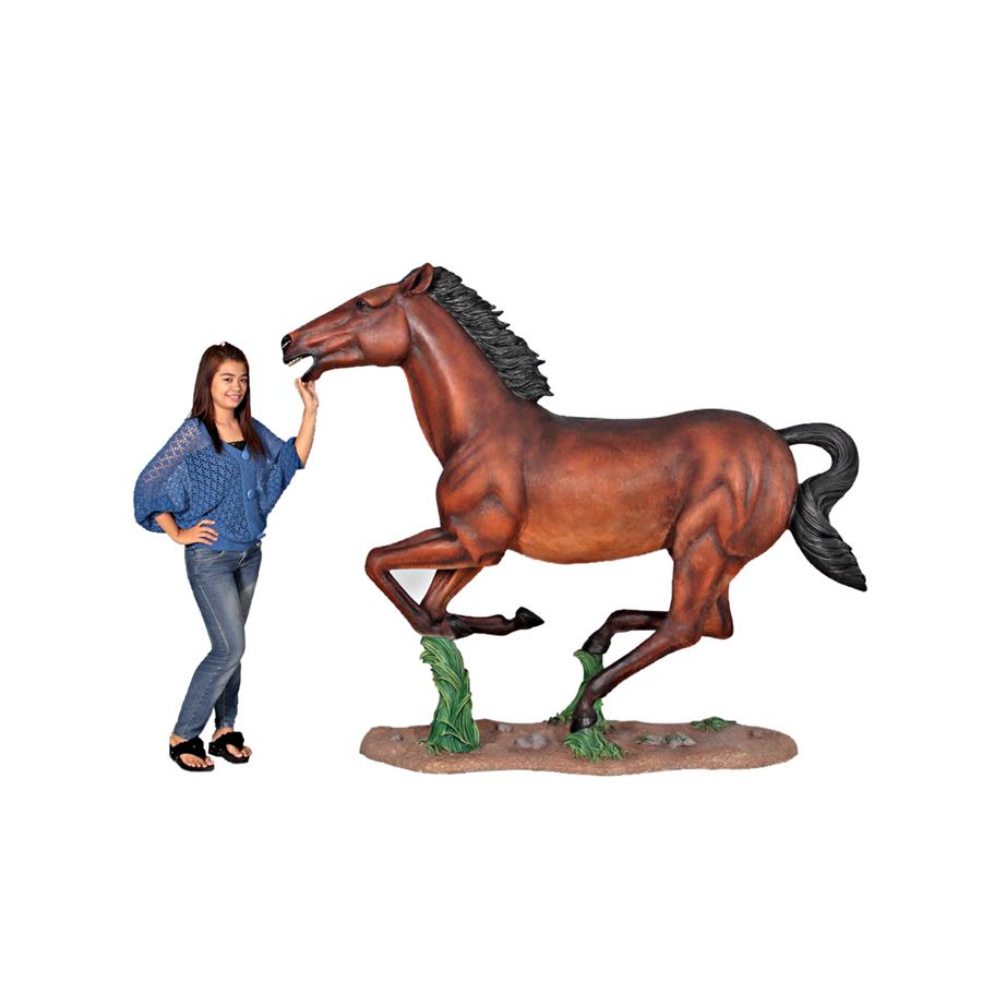 Galloping Quarter Horse Filly Statue