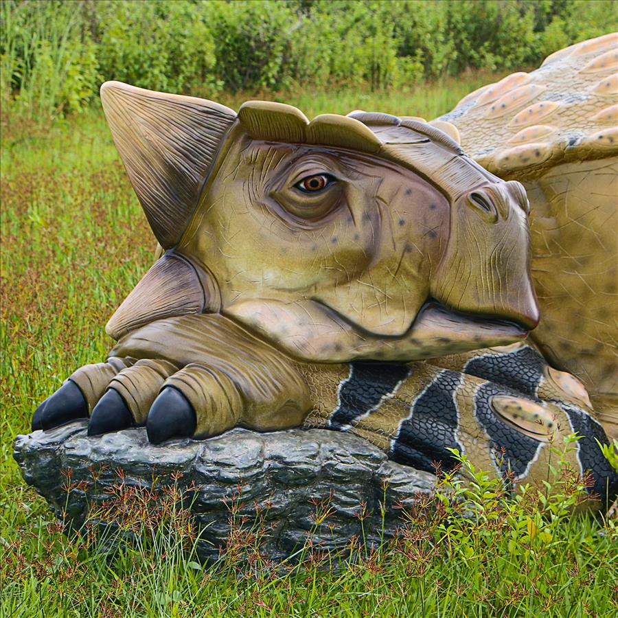 Snoozing Giant Ankylosaurus Dinosaur Statue