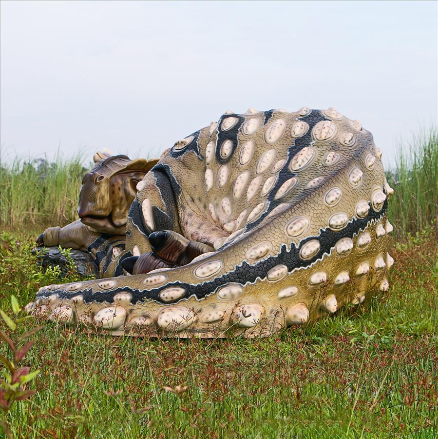 Snoozing Giant Ankylosaurus Dinosaur Statue