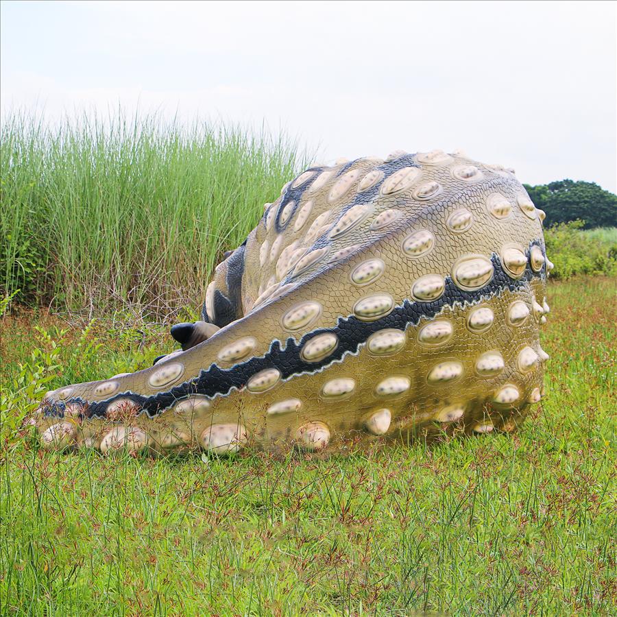 Snoozing Giant Ankylosaurus Dinosaur Statue