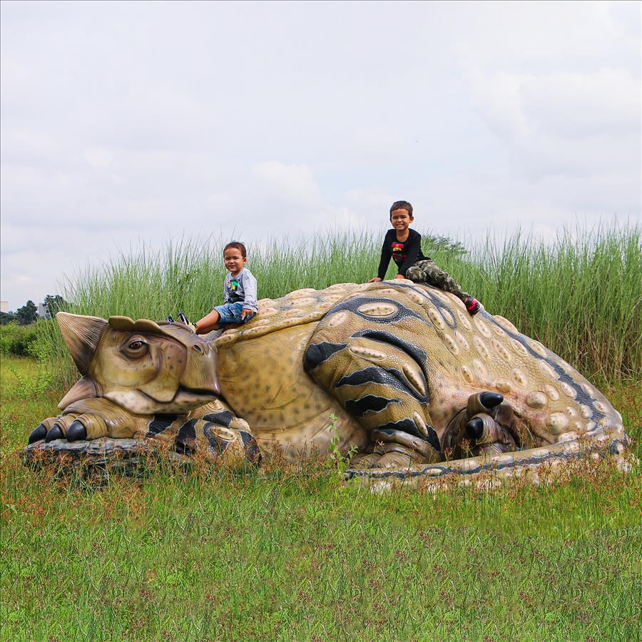 Snoozing Giant Ankylosaurus Dinosaur Statue