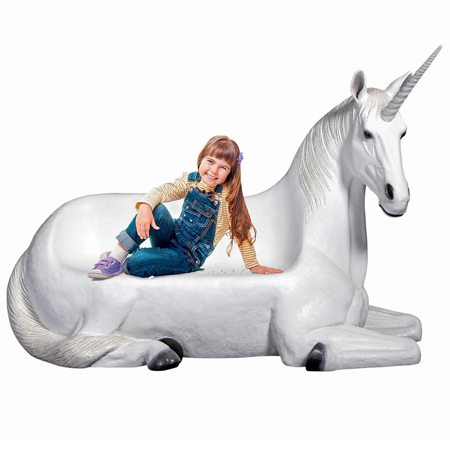 Mystical Horned Unicorn Photo Op Sculptural Bench