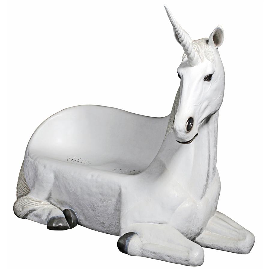 Mystical Horned Unicorn Photo Op Sculptural Bench