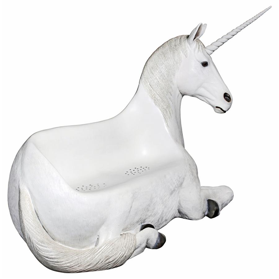 Mystical Horned Unicorn Photo Op Sculptural Bench