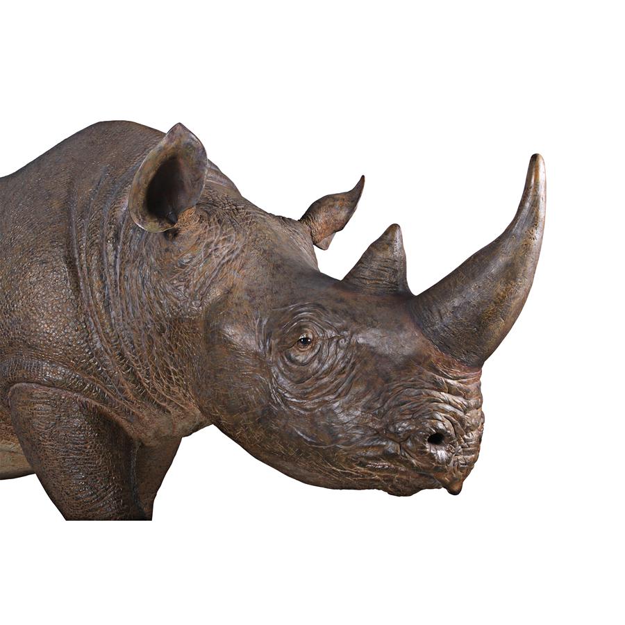 Life-Sized Rhinoceros Garden Animal Statue