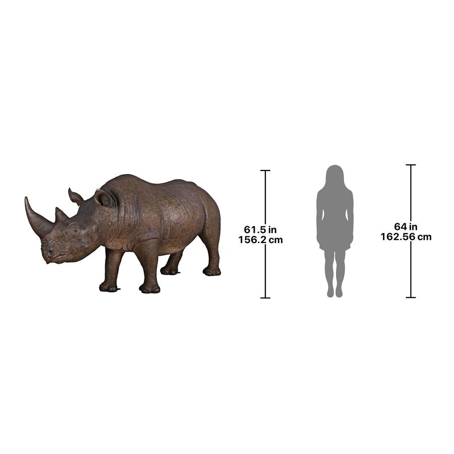 Life-Sized Rhinoceros Garden Animal Statue