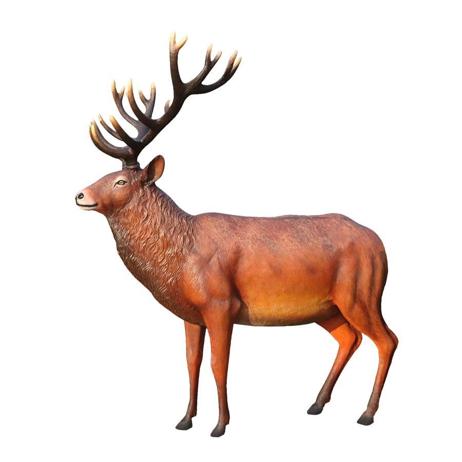 Grande-Scale Red Deer Buck Statue