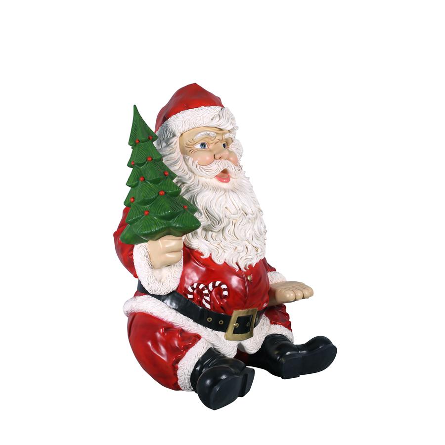 Giant Sitting Santa Claus Statue with Photo Op Hand Seat