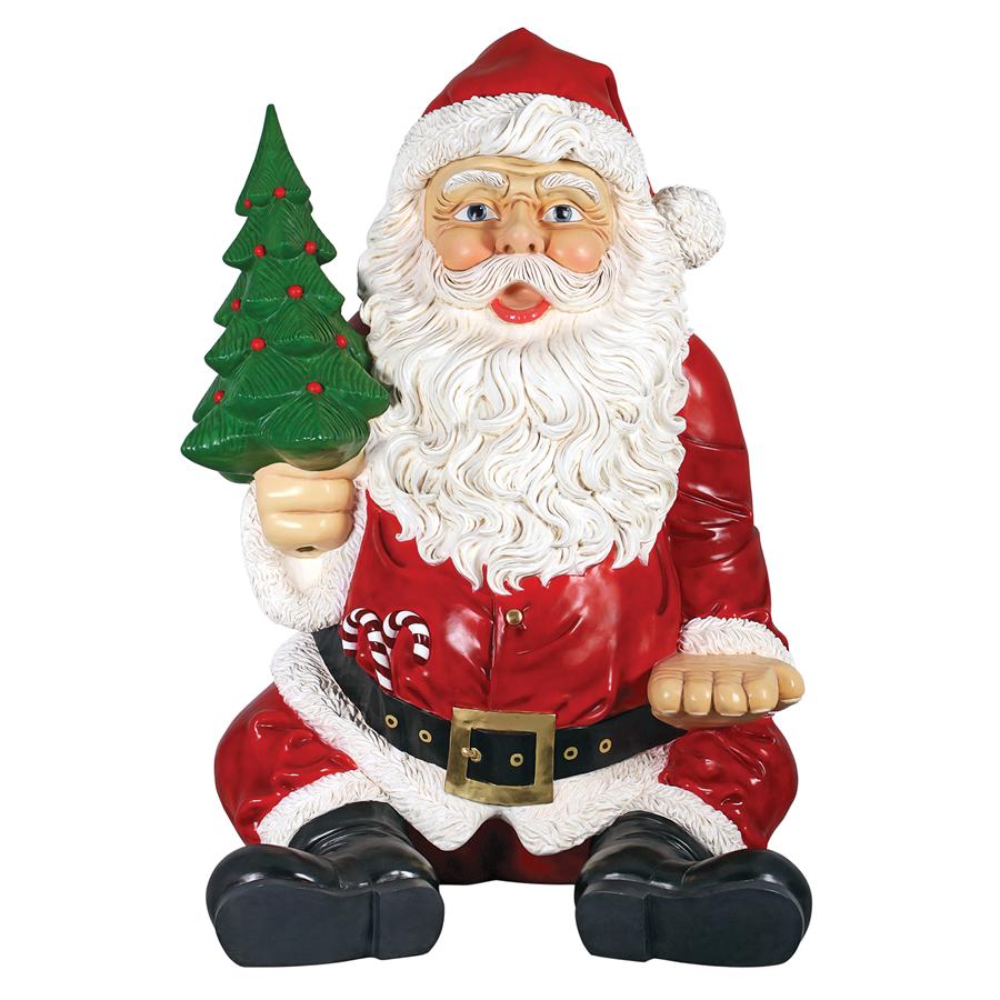 Giant Sitting Santa Claus Statue with Photo Op Hand Seat