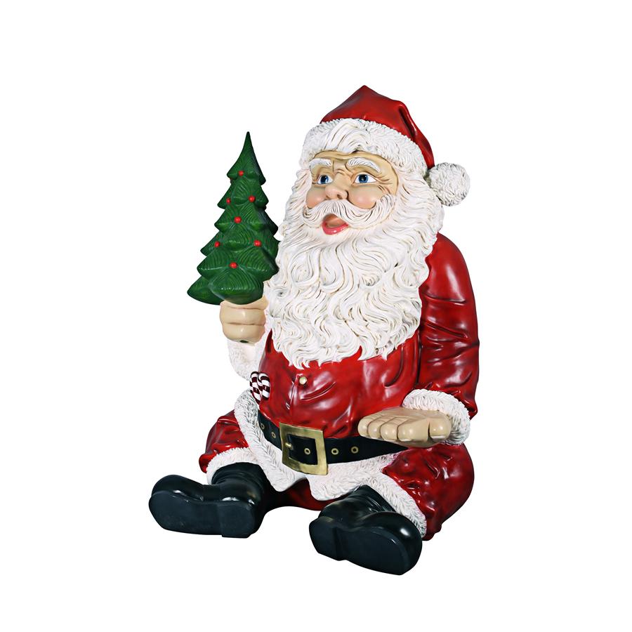 Giant Sitting Santa Claus Statue with Photo Op Hand Seat