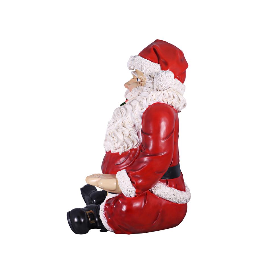 Giant Sitting Santa Claus Statue with Photo Op Hand Seat