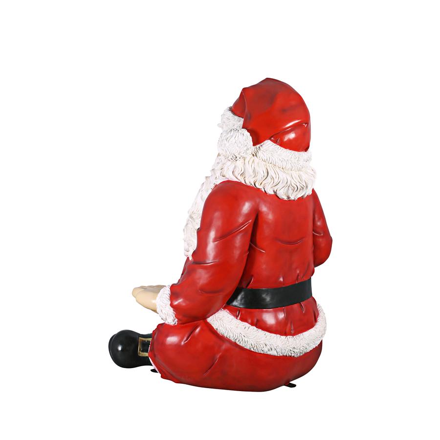 Giant Sitting Santa Claus Statue with Photo Op Hand Seat