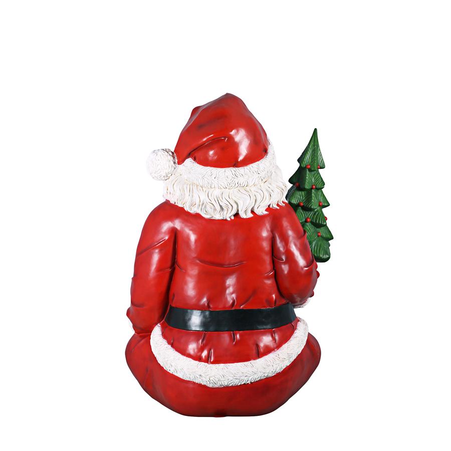 Giant Sitting Santa Claus Statue with Photo Op Hand Seat