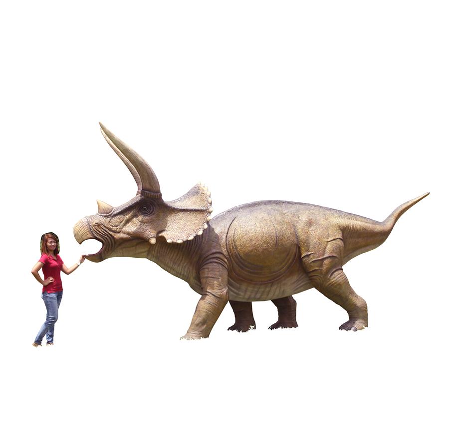 Giant Charging Titan Triceratops Dinosaur Statue