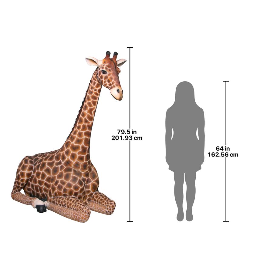 Dakarai Grande-Scale Sitting Giraffe Garden Statue