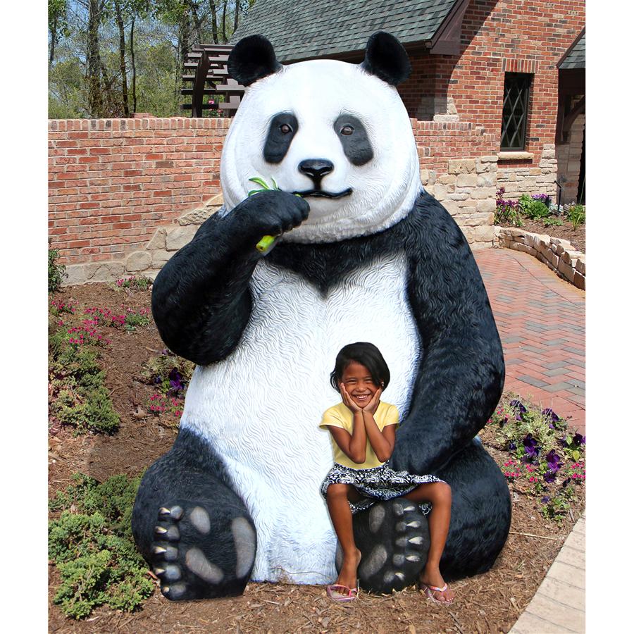 Fantong Oversized Giant Panda Bear Statue with Photo Op Paw Seat