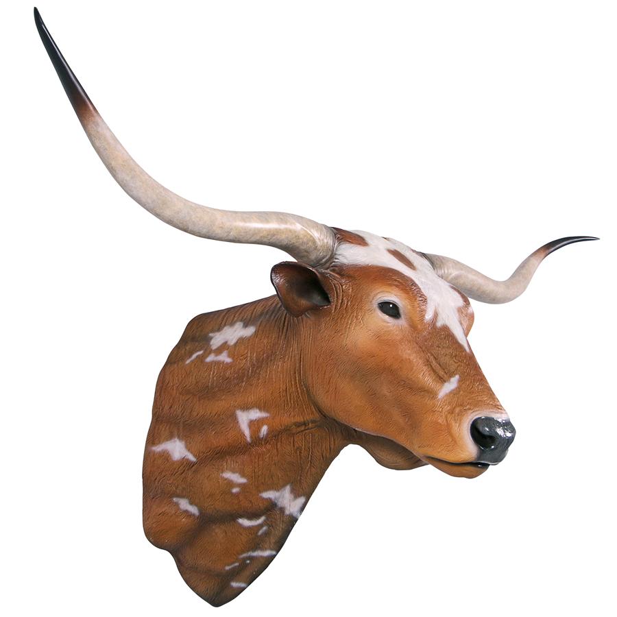 Texas Longhorn Bull Sculptural Wall Trophy