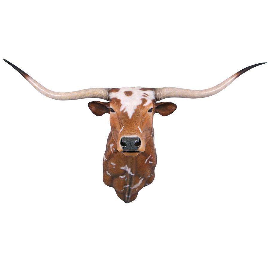 Texas Longhorn Bull Sculptural Wall Trophy