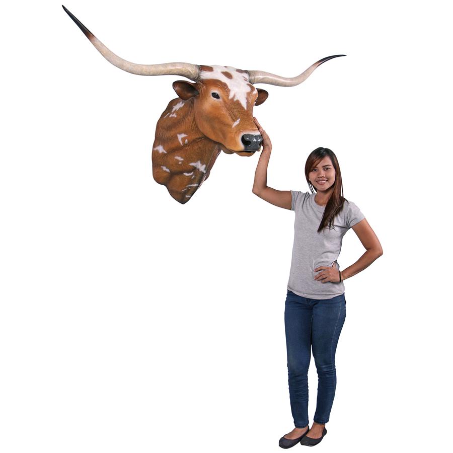 Texas Longhorn Bull Sculptural Wall Trophy