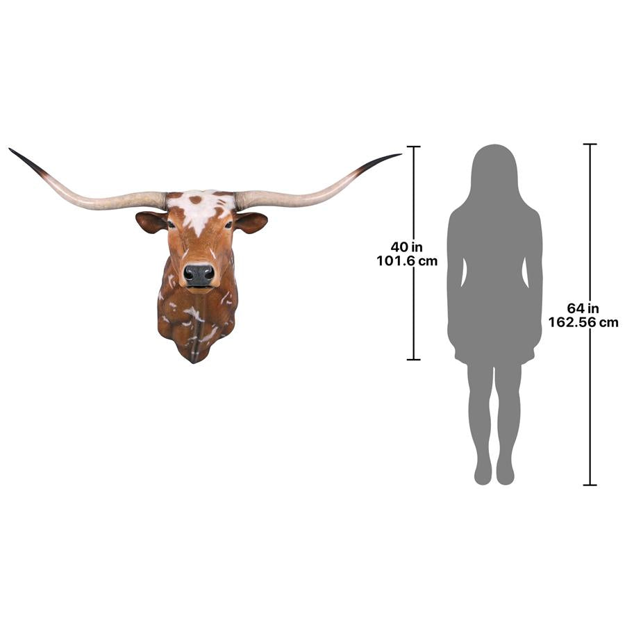 Texas Longhorn Bull Sculptural Wall Trophy