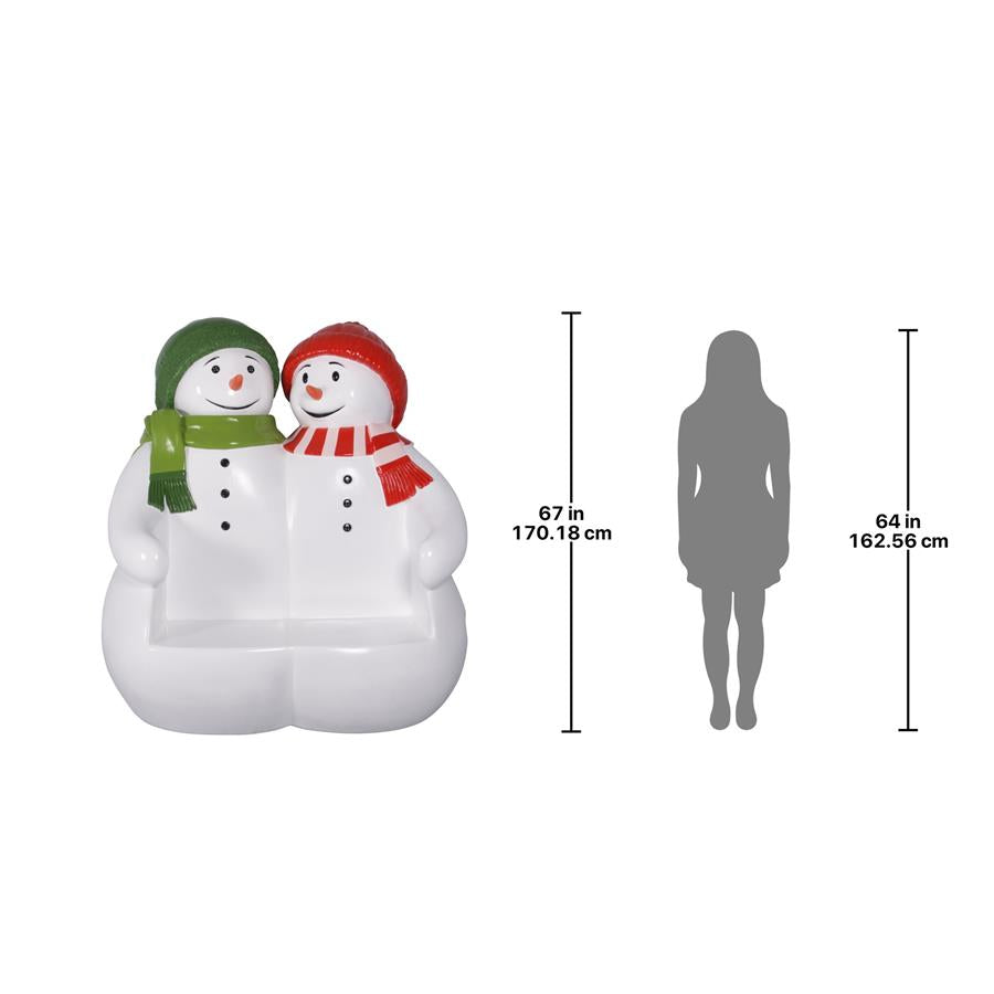 Powder Pals Holiday Snowman Photo Op Sculptural Bench