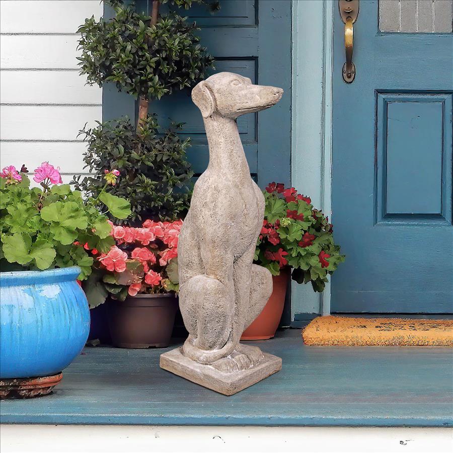 Italian Greyhound Art Deco Whippet Sentinel Dog Statue