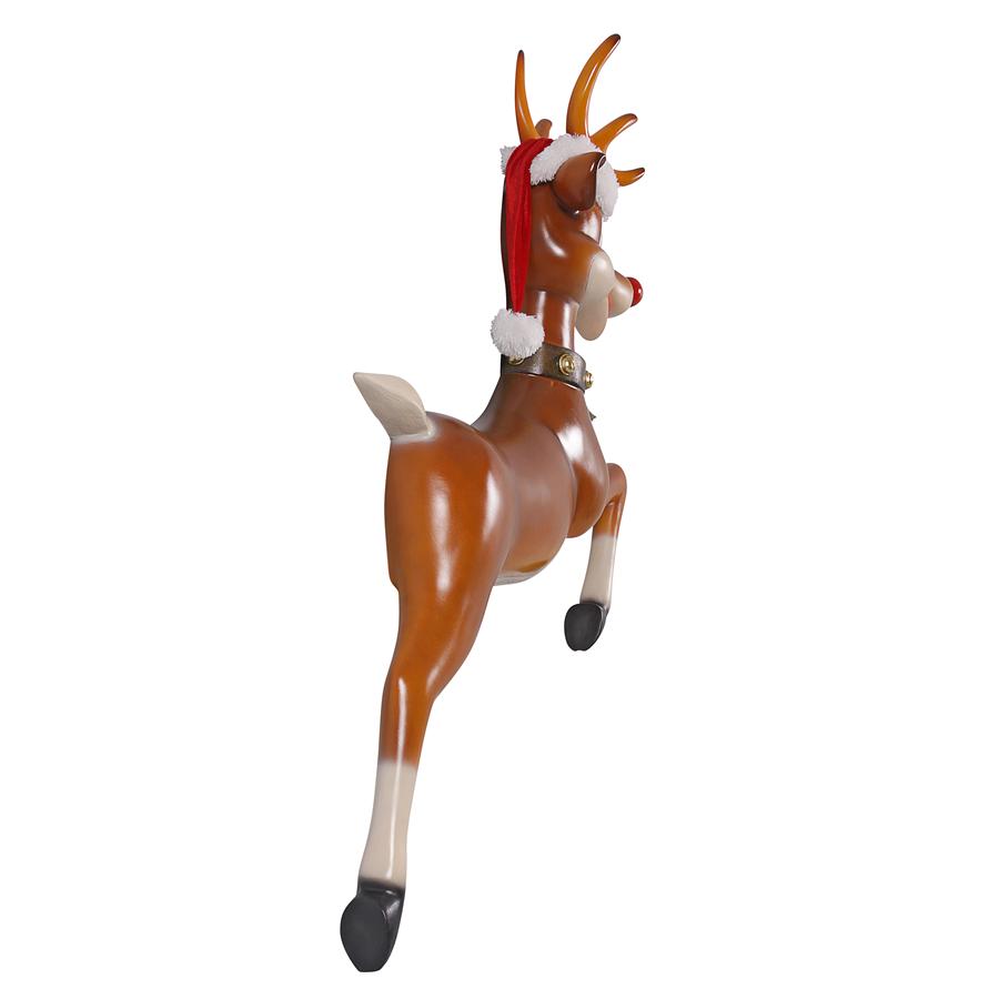 Santa's Red-Nosed Christmas Reindeer Wall Sculpture